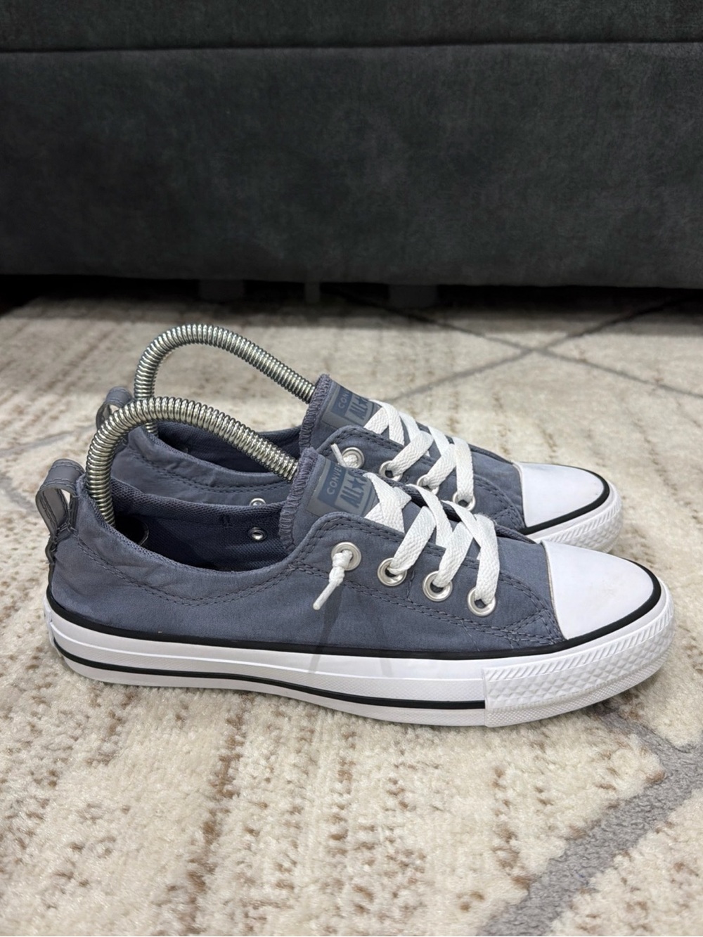 Converse Chuck Taylor All Star Shoreline Gray Slip On Sneakers 570485F Womens 7
